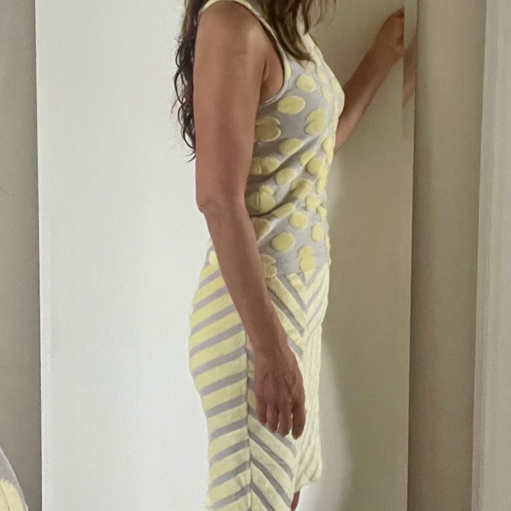 Vintage BIS Gene Ewing  (Gray and Yellow) Top & Skirt set Petite